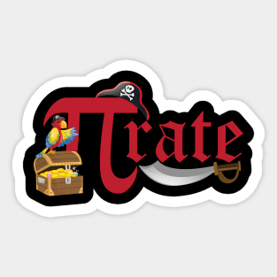 'Pi-Rate Math Pun' Funny Math Gift Shirt Sticker